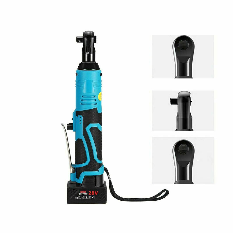 12V/18V/28V 90N.m 3/8'' Cordless Electric Ratchet Wrench Right Angle Tool