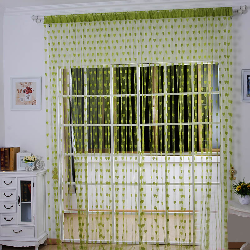 1mx2m Love Heart String Curtains Tassel Drape For Wall Vestibule Door Window Home Decor