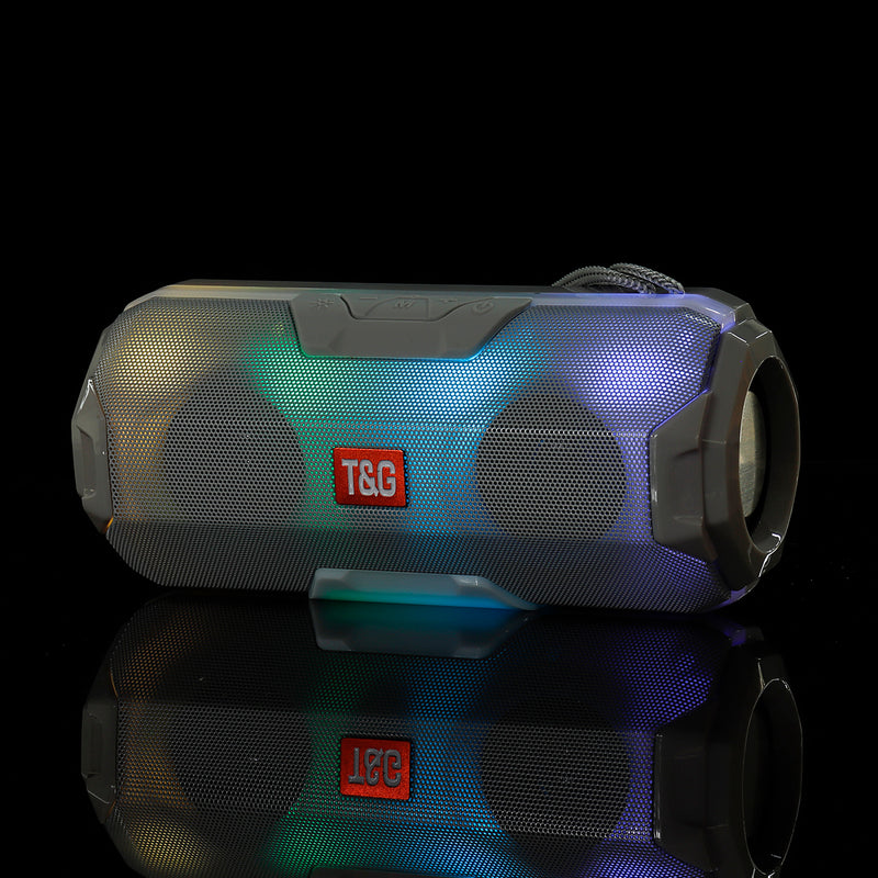 Portable bluetooth Wireless Speaker Dual Drivers FM Radio TF Card Stereo Bass LED Light Subwoofer with Mic