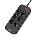 LDNIO 17W 3.4A 4-port USB Fast Charging Home Outlet 6 EU Plug Power Strip Switch