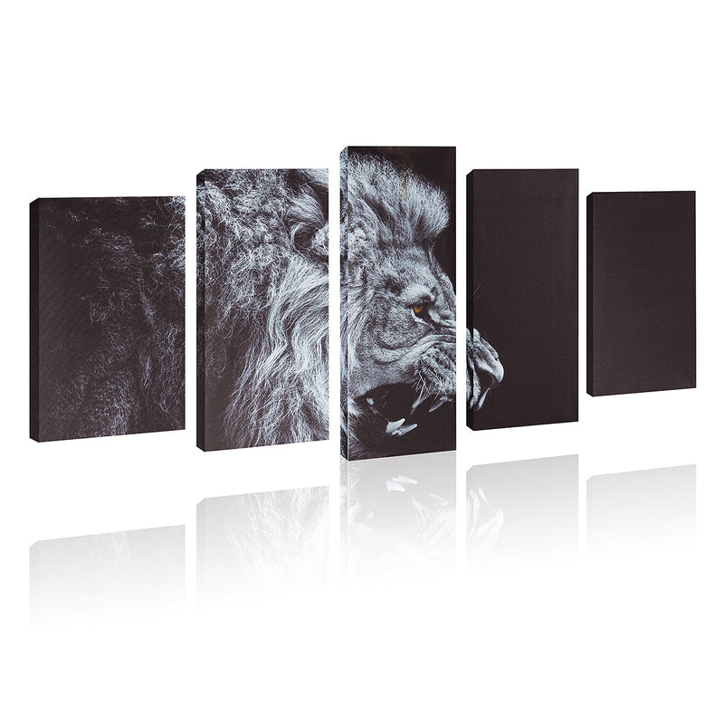 5Pcs No Frame Canvas Prints Lion Animal Paintings Home Wall Hanging Art Decorations