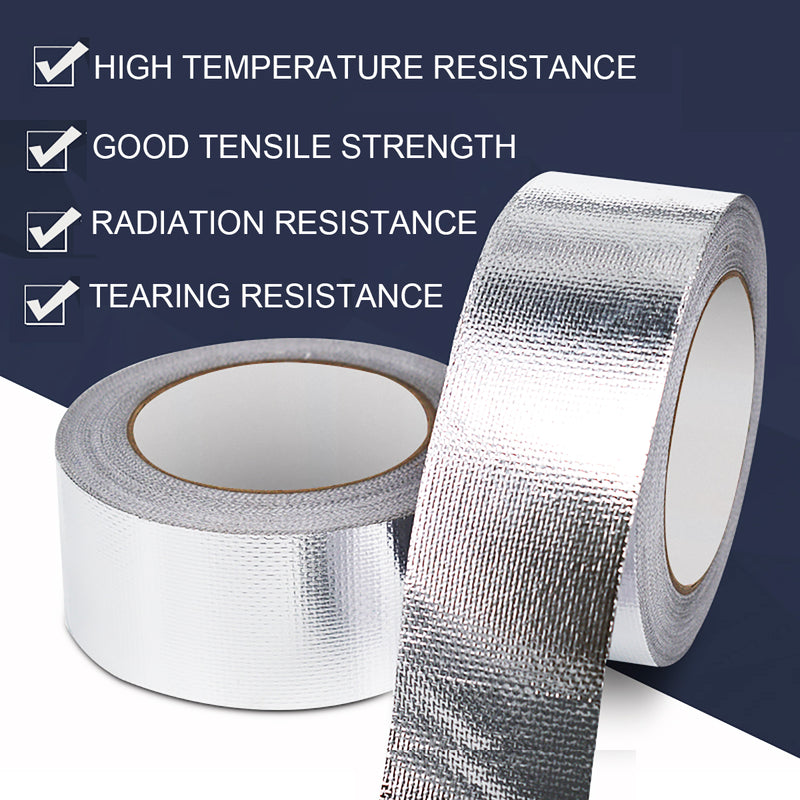 Aluminium Foil Tape Heat Insulation Duct Self Adhesive Repair 20-50mm x 25m Roll