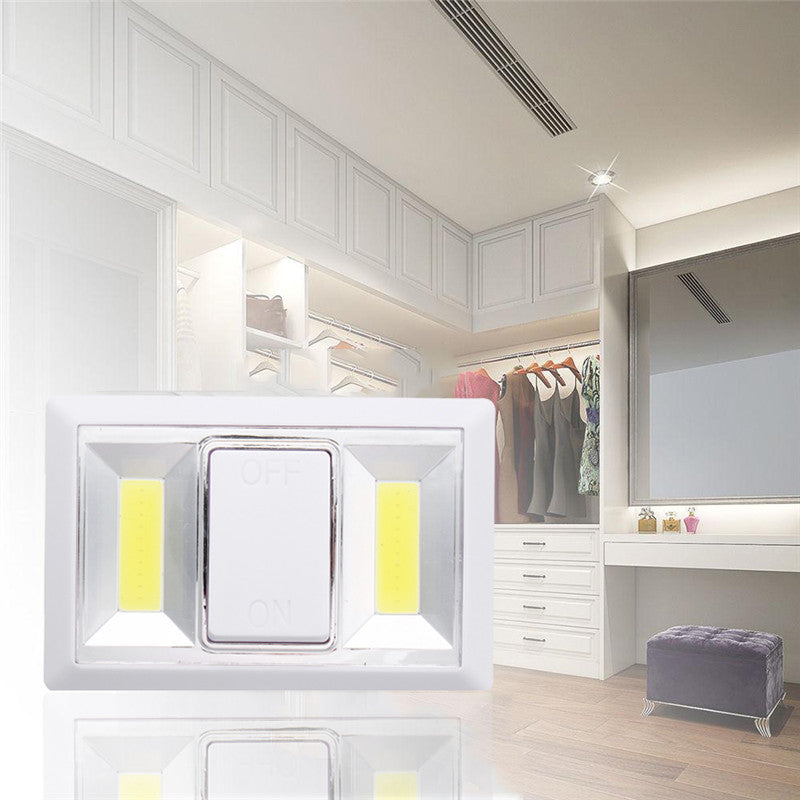 Magnetic 2 COB LED Closet Garage Light Indoor Wall Switch Night Torch Flashlight