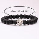 Ethnic Lion Matte Black Beads Bracelet Black Bead Bracelet For Men