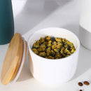Ceramic Storage Jars Wooden Lids Sugar Tea Coffee Canisters Kitchen Container