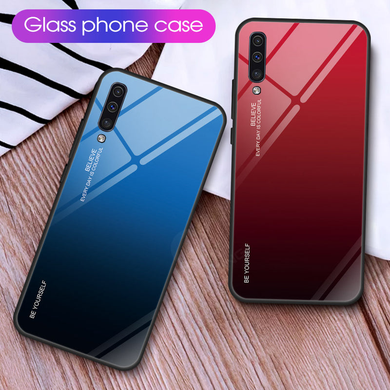 Bakeey Gradient Tempered Glass Protective Case For Samsung Galaxy A70 2019 Scratch Resistant Back Cover