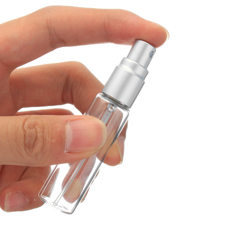 6Pcs 10ml Clear Glass Spray Bottle Portable Travel Empty Cosmetic Packaging Container