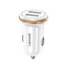 USAMS 2.4A Dual USB Ports Fast Car Charger With LED Light For iPhone X 8Plus Oneplus 6 5t Xiaomi Mi8