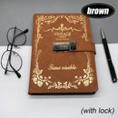 A5 retro with lock password lock girl diary hand account book PU fabric printing diary book logo fashion notebook