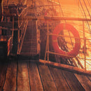 5x7FT Vinyl Sunset Pirate Wood Ship Photography Backdrop Background Studio Prop