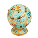 Home Office Portable Indoor Outdoor Windproof Metal Ashtray with Lid Hand Stamped Decorations