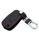 3Botton Pu Leather Car Key Case Cover For FIAT Panda Stilo Punto Doblo Grande Bravo