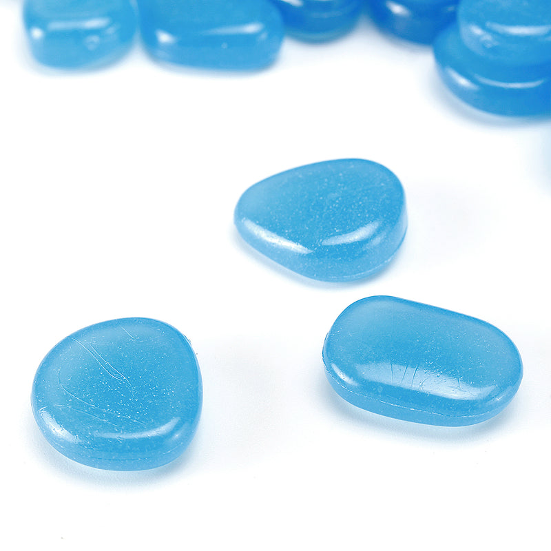 300Pcs Luminous Artificial Pebbles Stone Aquarium Fish Tank Garden Outdoor Decorations