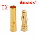 5 X Amass 3.0mm Gold-plated Copper Banana Plug AM-1001B Male & Female