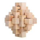 Kong Ming Lock Toys Children Kids Assembling Challenge IQ 3D Puzzle Cube Wood Toy