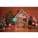 3x5FT 5x7FT Vinyl Christmas Tree Wood Door Gift Photography Backdrop Background Studio Prop
