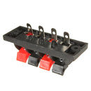 4 - Way AMP Stereo Speaker Terminal Strip Push Release Connector Block