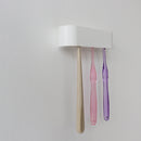 Happy Life White Toothbrush Holder Bathroom Organizer Wall Mounted Stand 3M Adhesive Smart Home Decorations from Xiaomi Youpin