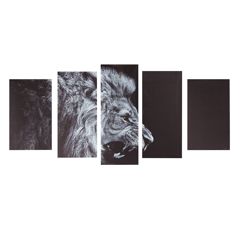 5Pcs No Frame Canvas Prints Lion Animal Paintings Home Wall Hanging Art Decorations