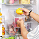 Refrigerator Storage Box Transparent Plastic Kitchen Eggs Cereal Storage Baskets