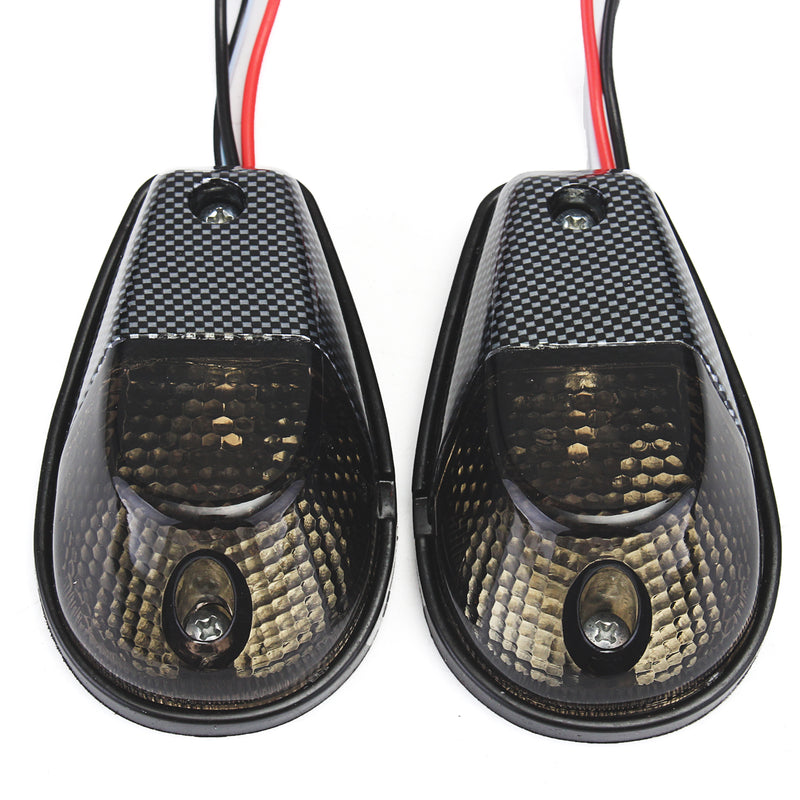 Carbon Turn Signals Flush Mount Light For Kawasaki/Ymaha/Honda/Suzuki/Sportbikes