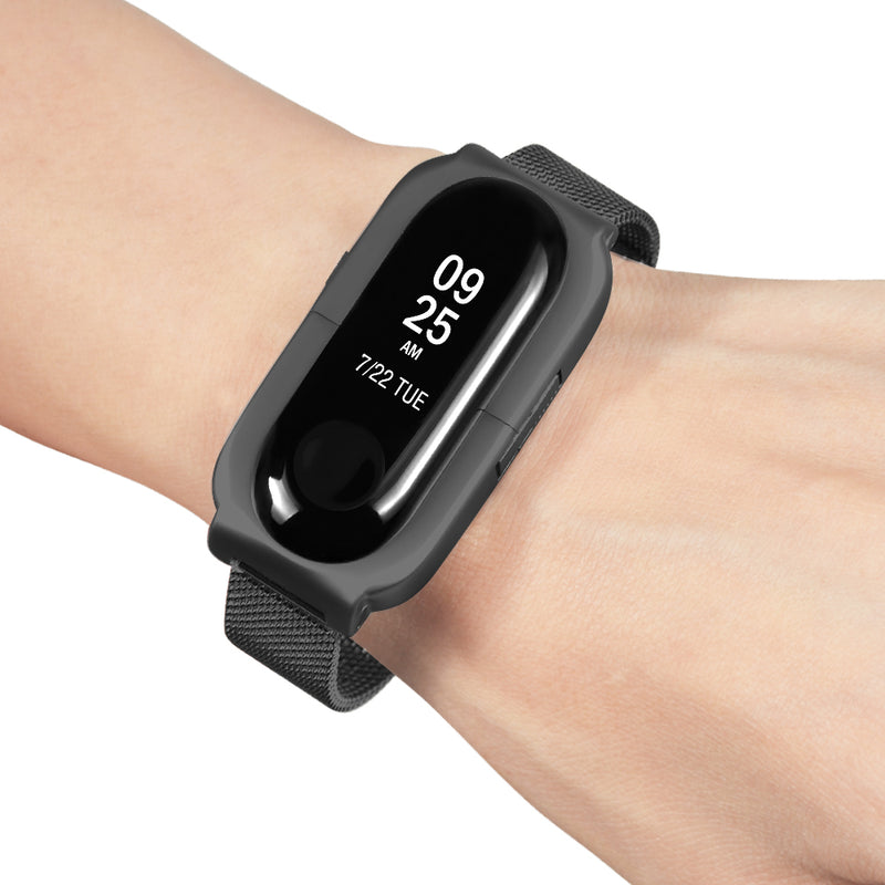 Bakeey Anti-lost Design Mesh Stainless Steel Watch Band for Xiaomi Miband 3