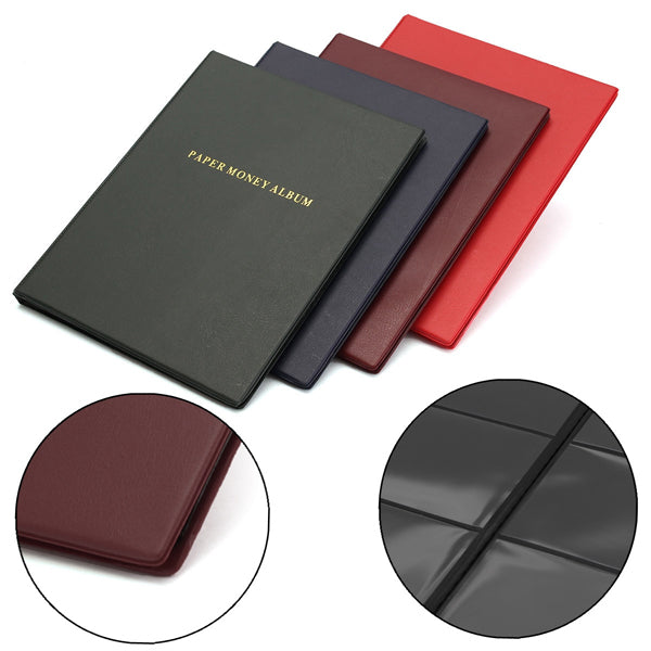 60 Pages PVC Banknote Album Paper Money Currency Collection Book Storage Pockets Holders