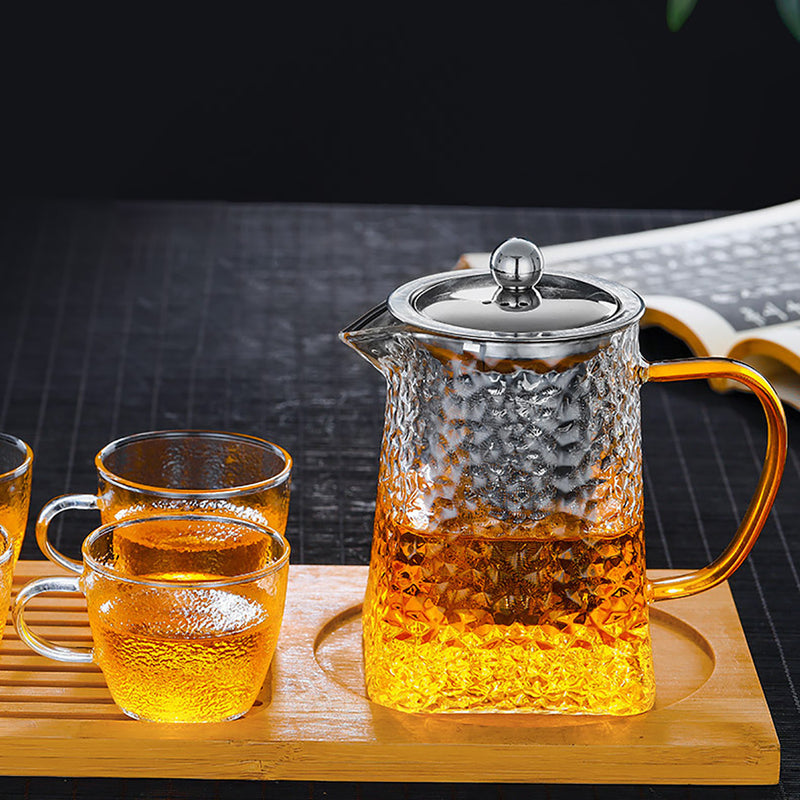 750ml Clear Glass Teapot Stainless Infuser & Lid Steeping Tea Flower Tea Pot
