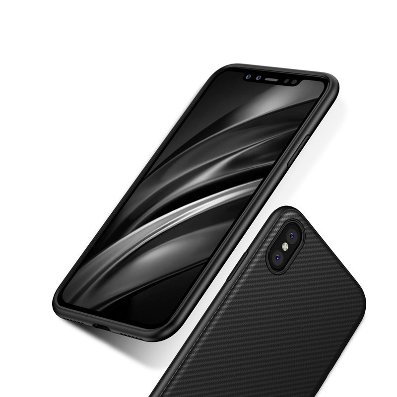 Bakeey Ultra Thin Shockproof Carbon Fiber Soft TPU Case for iPhone X