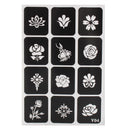 200Pcs Stencils Glitter Tattoo Accessories Girl Princess Body Art Airbrush Painting Kit