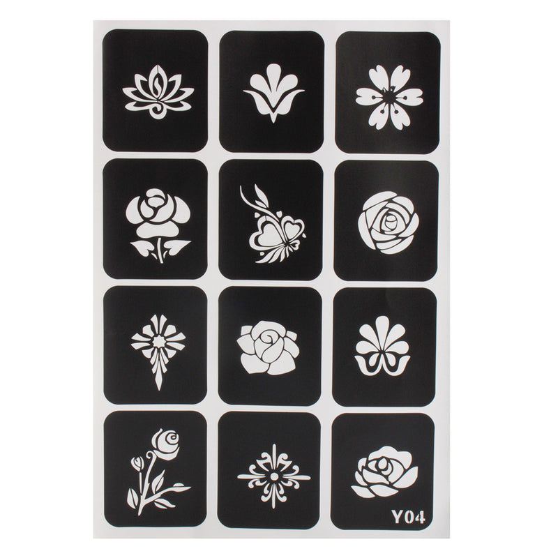 200Pcs Stencils Glitter Tattoo Accessories Girl Princess Body Art Airbrush Painting Kit