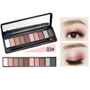 Women Pro Girls Fashionable Eye Makeup Beauty Cosmetic Tools 10 Colors Shades Shimmer Eyeshadow Palette Kit with Brush