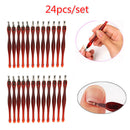 24pcs Nail Art Pusher Pedicure Cuticle Dead Skin Remover Exfoliator Salon Home Tools Set