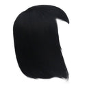 Fashion Natural Real Human Hair Black Full Head Wig Short Straight Flapper Bob Style Wig with Neat Bangs 33cm