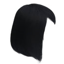 Fashion Natural Real Human Hair Black Full Head Wig Short Straight Flapper Bob Style Wig with Neat Bangs 33cm