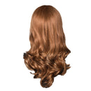 Fashion 22'' Women Girl Long Wave Curly Side Bangs Fringe Human Hair Wigs + Net Cap Cosplay Party Fancy Dress