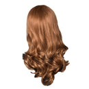 Fashion 22'' Women Girl Long Wave Curly Side Bangs Fringe Human Hair Wigs + Net Cap Cosplay Party Fancy Dress