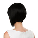 Fashion Women Short Straight Black Hair Wig Bob Style Bang Full Wig Real Human Hair Wig w/ Net Cap Party Halloween Cosplay Custume Accessory