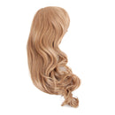 Fashion 48cm/19inch Women Wave Curly Side Bangs Fringe Human Hair Blonde Wigs + Net Cap