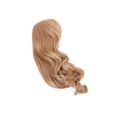 Fashion 48cm/19inch Women Wave Curly Side Bangs Fringe Human Hair Blonde Wigs + Net Cap