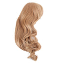 Fashion 48cm/19inch Women Wave Curly Side Bangs Fringe Human Hair Blonde Wigs + Net Cap
