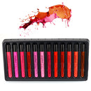Women 12 Colors Waterproof Lipstick Long Lasting Matte Lip Gloss Lip Liner Cosmetic Makeup Tools Kit