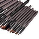 15 Pieces Kabuki Make Up Brush Set Foundation Powder Contour Eyeshadow Eyeliner Brow Mascara Lips Cosmetic Brushes
