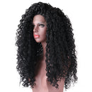 Women's Long Afro Kinky Curly Lace Front Wigs Thick Density Synthetic Hair Heat Resistant Full Head Wig Black 26inch