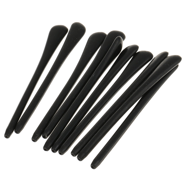 10x Expandable Silicone Eyeglasses End Tips Ear Sock Tubes Replacement Black