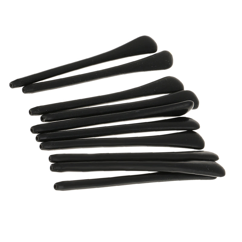 10x Expandable Silicone Eyeglasses End Tips Ear Sock Tubes Replacement Black
