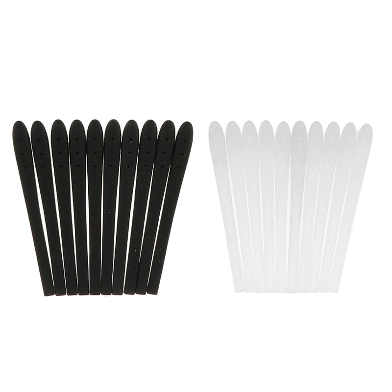 10x Expandable Silicone Eyeglasses End Tips Ear Sock Tubes Replacement White