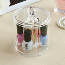 2 in 1 Cylinder Clear Acrylic Makeup Storage Box Q-tips Cotton Swab Pads Cosmetics Organizer Case