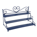 Home Shop Use Women Perfume Lipsticks Nail Polish Storage 3 Tiers Metal Nail Polish Display Wall Rack Organizer Holds 24 Bottles Blue
