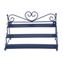 Home Shop Use Women Perfume Lipsticks Nail Polish Storage 3 Tiers Metal Nail Polish Display Wall Rack Organizer Holds 24 Bottles Blue